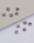 925 Sterling Silver 5.5mm Bead Caps, Silver Bead Caps, Oxidized Solid Silver Bead Caps, Jewelry Spacer Bead Caps, Jewelry Craft Supply, M12