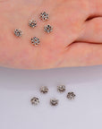 925 Sterling Silver 5.5mm Bead Caps, Silver Bead Caps, Oxidized Solid Silver Bead Caps, Jewelry Spacer Bead Caps, Jewelry Craft Supply, M12
