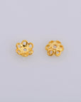 24K Gold Vermeil 5.5mm Bead Caps, Gold Plated Bead Caps, 925 Solid Silver Bead Caps in Gold, Spacer Bead Caps, Jewelry Craft Supply, VM12