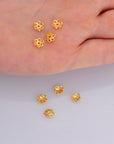 925 Sterling Silver & 24K Gold Vermeil 5.5mmBead Caps, Silver Bead Caps in Gold, Gold Plated Bead Caps, Jewelry Spacer Bead Caps, VM12/M12
