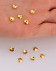 24K Gold Vermeil 5mm Plain Bead Caps, Gold Plated Shiny Plain Bead Caps, 925 Silver Bead Caps in Gold, Jewelry Spacer Bead Caps, VM14B