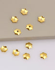 24K Gold Vermeil 6.5mm Plain Bead Caps, Gold Plated Shiny Plain Bead Caps, 925 Silver Bead Caps in Gold, Jewelry Spacer Bead Caps, VM14C