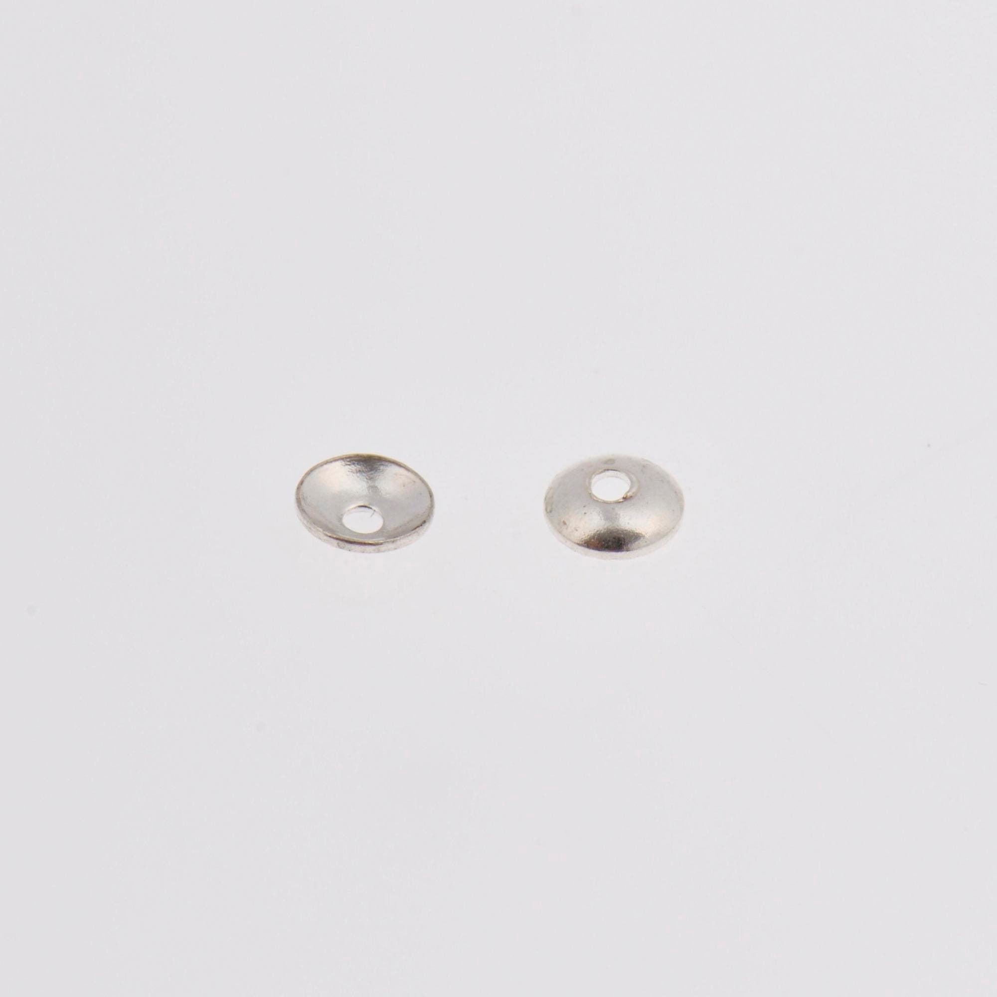 925 Silver 4mm Plain Round Bead Caps, Solid Silver Shiny Round Bead Caps, Smooth Silver Round Spacer Bead Caps, Jewelry Craft Supply, M15A