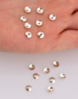 925 Silver 5.5mm Shiny Round Bead Caps, Solid Silver Plain Round Bead Caps, Smooth Silver Round Spacer Bead Caps, Jewelry Craft Supply, M15B