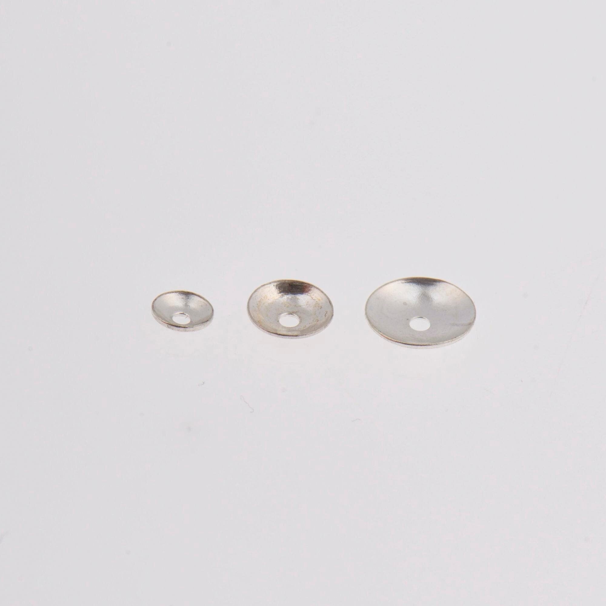 925 Silver Plain 4mm to 7mm Round Bead Caps, Solid Silver Shiny Round Bead Caps, Smooth Round Spacer Bead Caps, Jewelry Supply, M15A-C