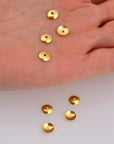 24K Gold Vermeil Plain Round Bead Caps, Gold Plated Shiny Round Bead Caps, 925 Silver Spacer Bead in Gold, Jewelry Making Supply, VM15C
