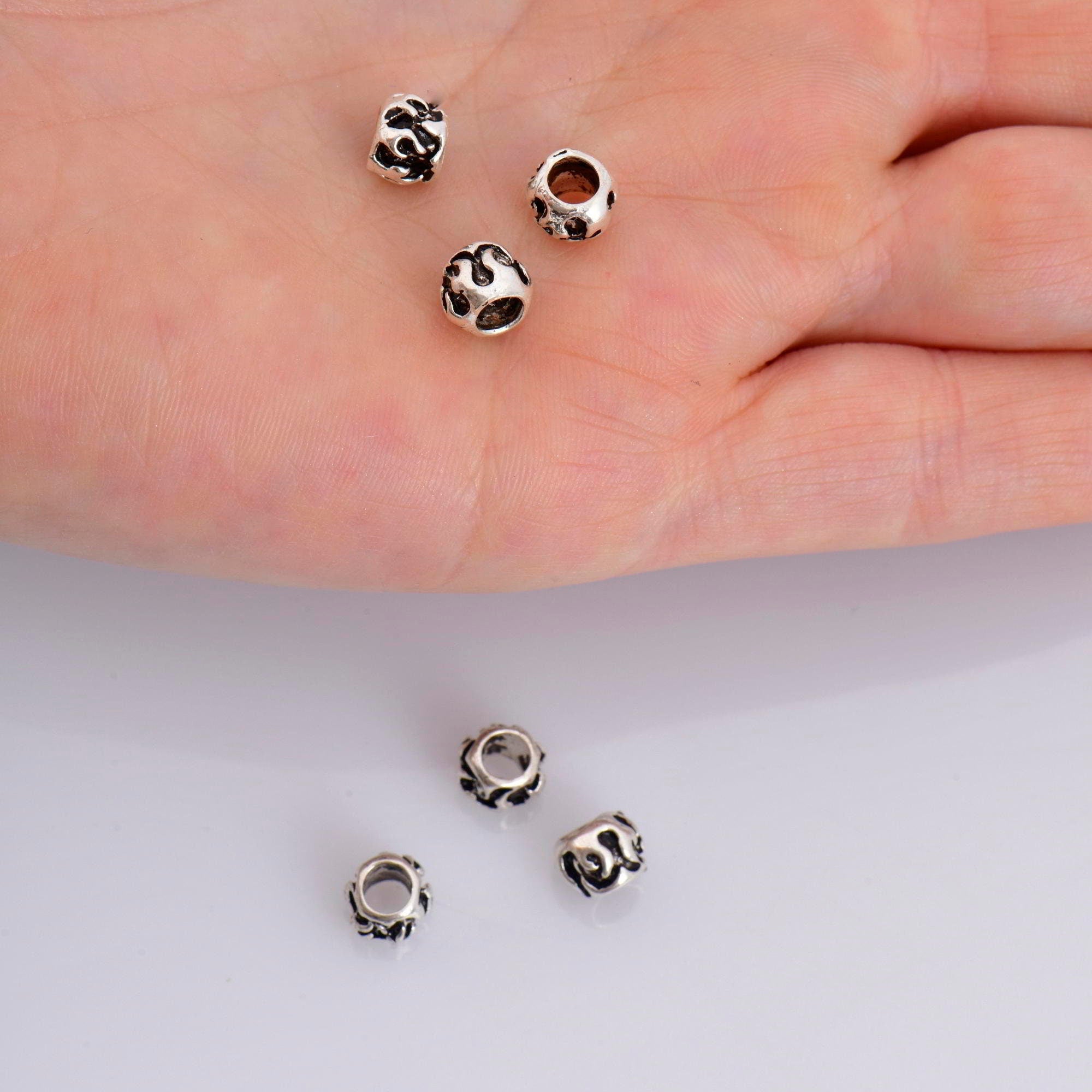 925 Antique Silver Tube Beads, Sterling Silver Tube Beads, Silver Spacer Tube Beads, Oxidized Silver Tube Beads, Jewelry Making Supply, M16