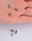 925 Sterling Silver Tube Beads, Antique Silver Coiled Tube Beads, Spacer Tube Beads, Oxidized Silver Tube Beads For Jewelry Making, M17