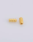 24K Gold Vermeil Tube Beads, 24K Gold Plated Coiled Tube Beads, Spacer Tube Beads, 925 Silver Tube Beads For Jewelry Making, VM17