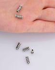 925 Sterling Silver Tube Beads, Antique Silver Tribal Tube Beads, Spiral Tube Beads, Oxidized Silver Tube Beads For Jewelry Making, M18