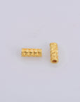24K Gold Vermeil Tube Beads, 24K Gold Plated Tribal Tube Beads, 925 Silver Spiral Tube Beads, Silver Tube Beads For Jewelry Making, VM18