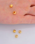 24K Gold Vermeil Tube Beads, Gold Plated Coiled Tube Beads, 925 Silver Spacer Tube Beads in Gold, Silver Tube Beads For Jewelry Making, VM19