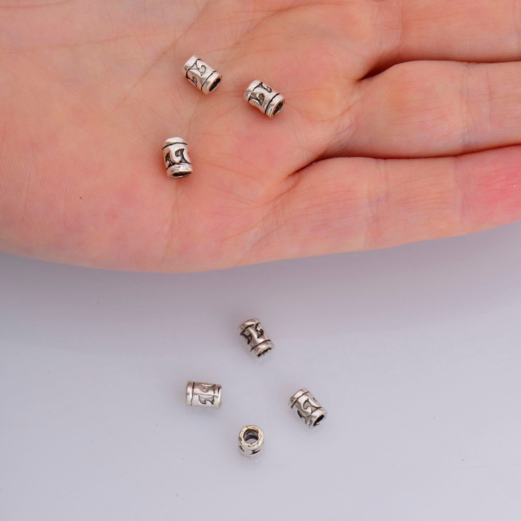 925 Sterling Silver Tube Beads, Antique Silver Tube Beads, Silver Spacer Tube Beads, Oxidized Silver Tube Beads For Jewelry Making, M20