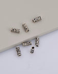 925 Sterling Silver Tube Beads, Antique Silver Flower Tube Beads, Spacer Tube Beads, Oxidized Silver Tube Beads For Jewelry Making, M21