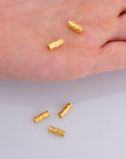 24K Gold Vermeil & 925 Silver Tube Beads, Gold Plated Flower Tube Beads, Spacer Tube Beads, Silver Tube Beads For Jewelry Making, M/VM21