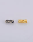 24K Gold Vermeil & 925 Silver Tube Beads, Gold Plated Flower Tube Beads, Spacer Tube Beads, Silver Tube Beads For Jewelry Making, M/VM21
