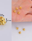 925 Sterling Silver & 24K Gold Vermeil 5mm Bead Caps, Silver Bead Caps in Gold, Gold Plated Bead Caps, Jewelry Spacer Bead Caps, VM13/M13