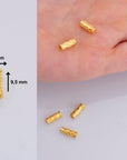 24K Gold Vermeil & 925 Silver Tube Beads, Gold Plated Flower Tube Beads, Spacer Tube Beads, Silver Tube Beads For Jewelry Making, M/VM21