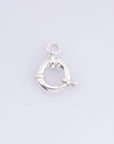 925 Sterling Silver Spring Ring Clasp, Solid Silver Spring Clasps with Open Loop, Silver Trigger Spring Clasp, Jewelry Making Findings, M53A