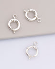 925 Sterling Silver Spring Ring Clasp, Solid Silver Spring Clasps with Open Loop, Silver Trigger Spring Clasp, Jewelry Making Findings, M53C