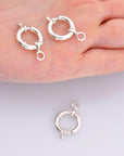 925 Sterling Silver Spring Ring Clasp, Solid Silver Spring Clasps with Open Loop, Silver Trigger Spring Clasp, Jewelry Making Findings, M53C