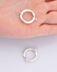 925 Sterling Silver Spring Ring Clasp, Solid Silver Spring Clasps with Open Loop, Silver Trigger Spring Clasp, Jewelry Making Findings, M53D