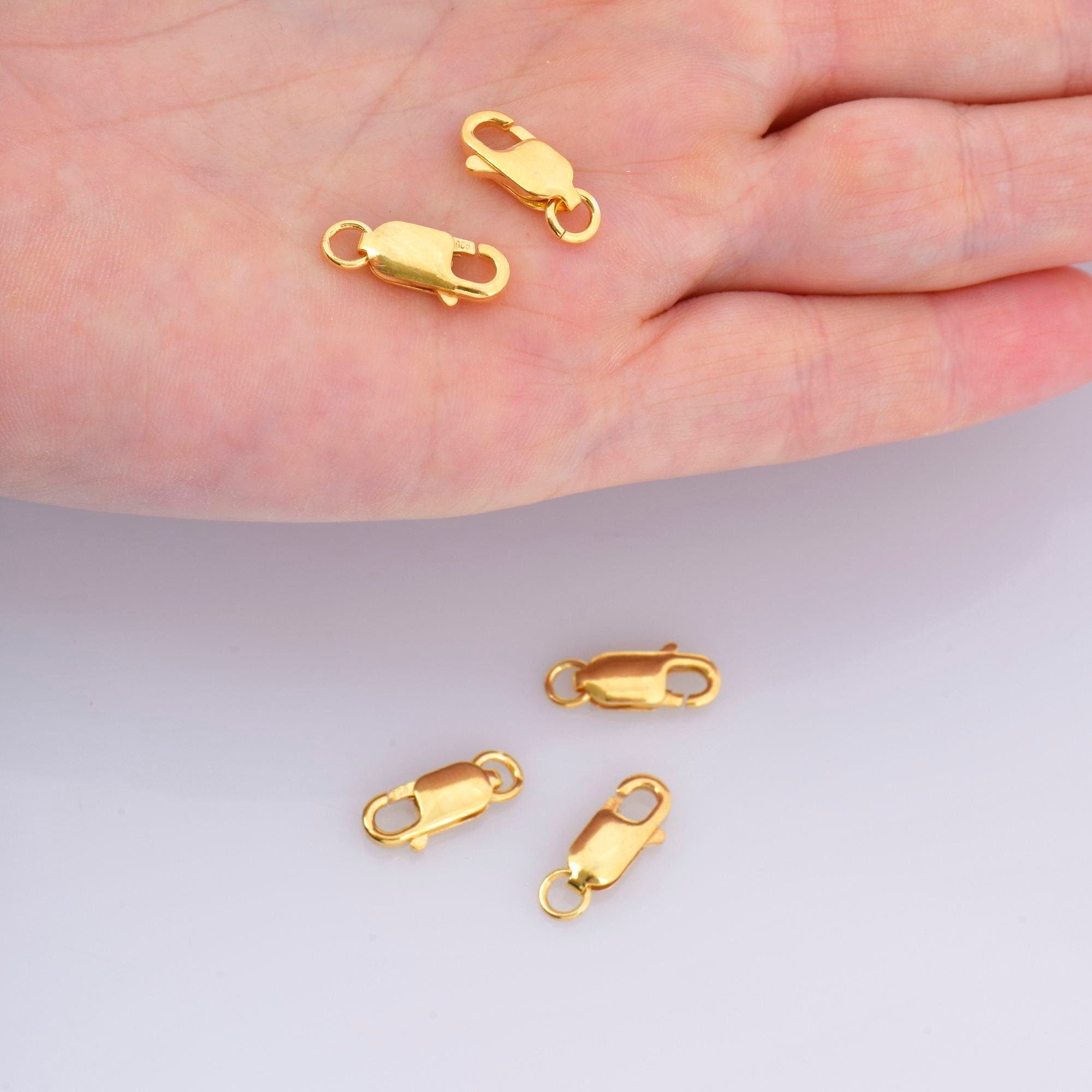24K Gold Vermeil Lobster Clasp, 925 Solid Silver Trigger Clasp, Gold Plated Spring Clasp, Jewelry Supplies, Jewelry Making Findings, VM55B