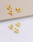 24K Gold Vermeil Round Clasps, 925 Solid Silver Round Trigger Clasp, Gold Plated Round Spring Clasp, Jewelry Supply, Jewelry Findings, VM56C