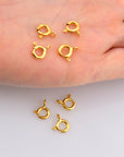 24K Gold Vermeil Round Clasps, 925 Solid Silver Round Trigger Clasp, Gold Plated Round Spring Clasp, Jewelry Supply, Jewelry Findings, VM56C