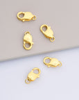 24K Gold Vermeil Lobster Clasp, 925 Solid Silver Trigger Clasp, Gold Plated Spring Clasp, Jewelry Supplies, Jewelry Making Findings, VM55D