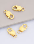 24K Gold Vermeil Lobster Clasp, 925 Solid Silver Trigger Clasp, Gold Plated Spring Clasp, Jewelry Supplies, Jewelry Making Findings, VM55E