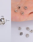 925 Sterling Silver 7.5mm Bead Caps, Silver Bead Caps, Oxidized Solid Silver Bead Caps, Jewelry Spacer Bead Caps, Jewelry Craft Supply, M10