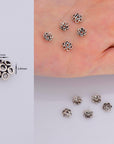 925 Sterling Silver 5.5mm Bead Caps, Silver Bead Caps, Oxidized Solid Silver Bead Caps, Jewelry Spacer Bead Caps, Jewelry Craft Supply, M12