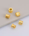24K Gold Vermeil & 925 Silver Flower Tube Beads, Gold Plated Tube Beads, Spacer Tube Beads, Silver Tube Beads, Jewelry Making, M/VM22