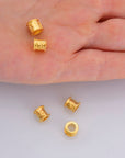 24K Gold Vermeil & 925 Silver Flower Tube Beads, Gold Plated Tube Beads, Spacer Tube Beads, Silver Tube Beads, Jewelry Making, M/VM22