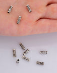 925 Sterling Silver Spiral Tube Beads, Antique Silver Tube Beads, Spacer Tube Beads, Oxidized Silver Tube Beads For Jewelry Making, M23
