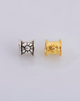 24K Gold Vermeil & 925 Silver Flower Tube Beads, Gold Plated Tube Beads, Spacer Tube Beads, Silver Tube Beads, Jewelry Making, M/VM22