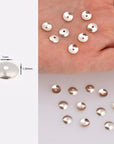 925 Silver 7mm Shiny Round Bead Caps, Solid Silver Plain Round Bead Caps, Smooth Silver Round Spacer Bead Caps, Jewelry Craft Supply, M15C
