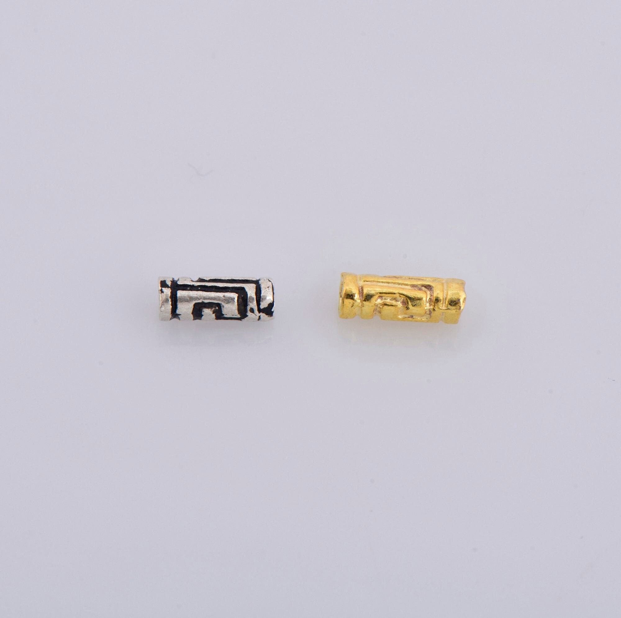 24K Gold Vermeil & 925 Silver Spiral Tube Beads, Gold Antique Tube Beads, Spacer Tube Beads, Silver Tube Beads For Jewelry Making, VM23