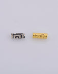 24K Gold Vermeil & 925 Silver Spiral Tube Beads, Gold Antique Tube Beads, Spacer Tube Beads, Silver Tube Beads For Jewelry Making, VM23