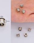 925 Sterling Silver Flower Tube Beads, Antique Silver Tube Beads, Spacer Tube Beads, Oxidized Silver Tube Beads For Jewelry Making, M22