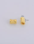24K Gold Vermeil Tube Beads, Antique Silver Tube Beads in Gold, 925 Silver Spacer Tube Beads, Silver Tube Beads For Jewelry Making, VM24