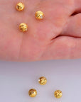 24K Gold Vermeil Diamond Cut 8mm Round Beads, 925 Silver Laser Multi Diamond Cut Beads in 24K, Moon Cut Spacer Beads, Jewelry Supplies, VM2F