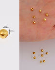 24K Gold 3mm Plated Seamless Round Beads, 925 Silver Round Beads in Gold Vermeil, Round Shape Seperator Beads, Jewelry Craft Supplies, VM3C
