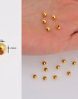 24K Gold 4mm Round Beads, 925 Silver Plated Seamless Round Beads in 24K Gold Vermeil, Round Shape Seperator Beads, Jewelry Supplies, VM3E