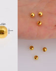24K Gold 5mm Plated Seamless Round Beads, 925 Silver Round Beads in 24K Gold Vermeil, Round Shape Seperator Beads, Jewelry Supplies, VM3F