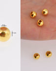 24K Gold 8mm Plated Seamless Round Beads, 925 Silver Round Beads in 24K Gold Vermeil, Round Shape Seperator Beads, Jewelry Supplies, VM3I
