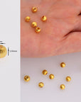 24K Gold 4mm Plated Seamless Round Beads, 925 Silver Corrugated Round Beads in Gold Vermeil, Round Seperator Beads, Jewelry Supplies, VM5B