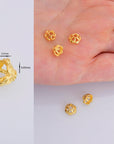 24K Gold Vermeil 6.5mm Bead Caps, Gold Plated Bead Caps, 925 Solid Silver Bead Caps in Gold, Spacer Bead Caps, Jewelry Craft Supply, VM9