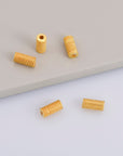 24K Gold Vermeil Tube Beads, Gold Plated Silver Tube Beads, Antique 925 Silver Spacer Tube Beads, Tube Beads For Jewelry Making, VM25